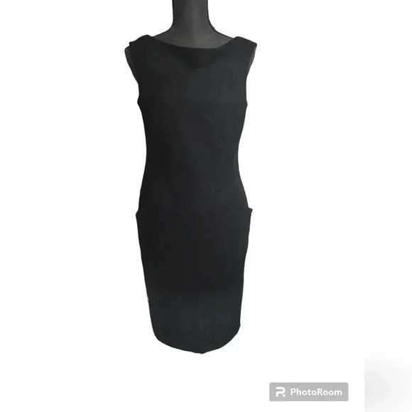Bill Blass wool/cashmere hombre sleeveless mini shift dress - Picture 1 of 6